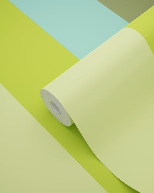 ESTAhome behang strepen turquoise en limegroen - 53 cm x 10.05 m - 116524