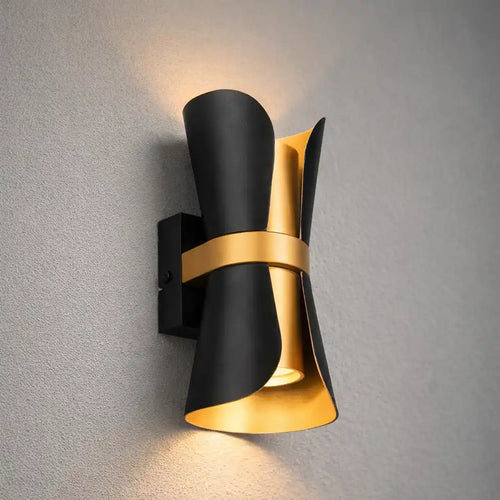 Trio Leuchten wandlamp Coat - 2 lichts - 11  x 21   cm - zwart