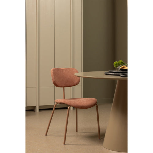 WOOOD eetkamerstoelen Link - Polyester - Roze - Set van 2 - vtwonen shop