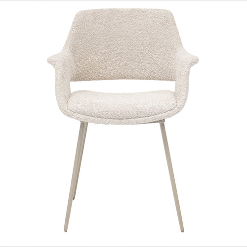 Giga Meubel Eetkamerstoel Jess - Metaal/Stof - Beige - Set van 2