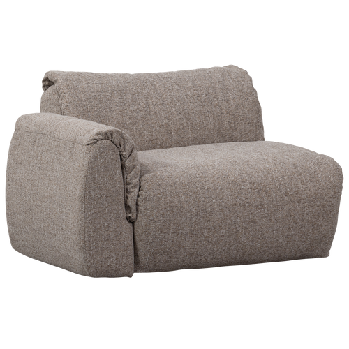 WOOOD 1-zits met arm links Baggy - Geweven Stof - Bruin - 81x114x101 - vtwonen shop