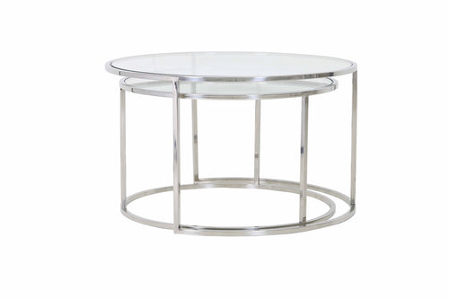 Light & Living salontafel DUARTE - Ø75x44cm - zilver - Set van 2 - vtwonen shop