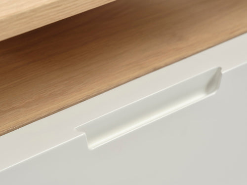 Rebellenclub TV-meubel Lorne - meubel- Wit met Eiken Blad en Poten - vtwonen shop