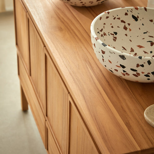 Tikamoon Teakhouten wastafelmeubel 120 cm - Naturel
