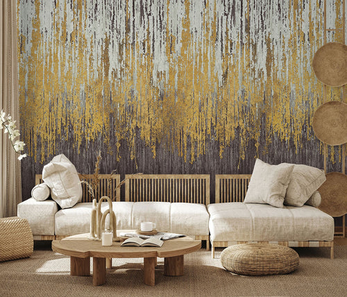 Sanders & Sanders fotobehang steen goud en donker paars - 424 x 280 cm - 640859