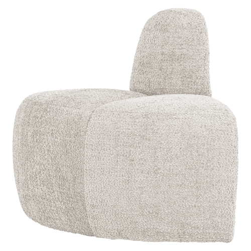 WOOOD eetbank hoek rond rugleuning Mojo - Wollig - Ecru - 83x100x74