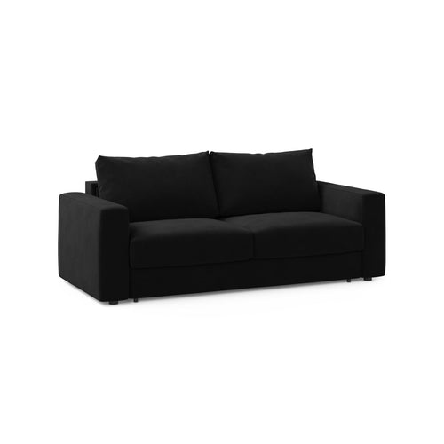 Cosmopolitan Design - Converteerbare bank Grena 3-zits, flueel zwart - 100x205x90cm