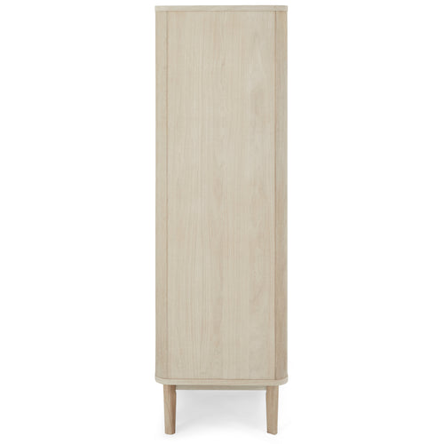 Furnhouse vitrinekast Nyborg - Witte olie - MDF, Eikenfineer, Glas - 45x123x146