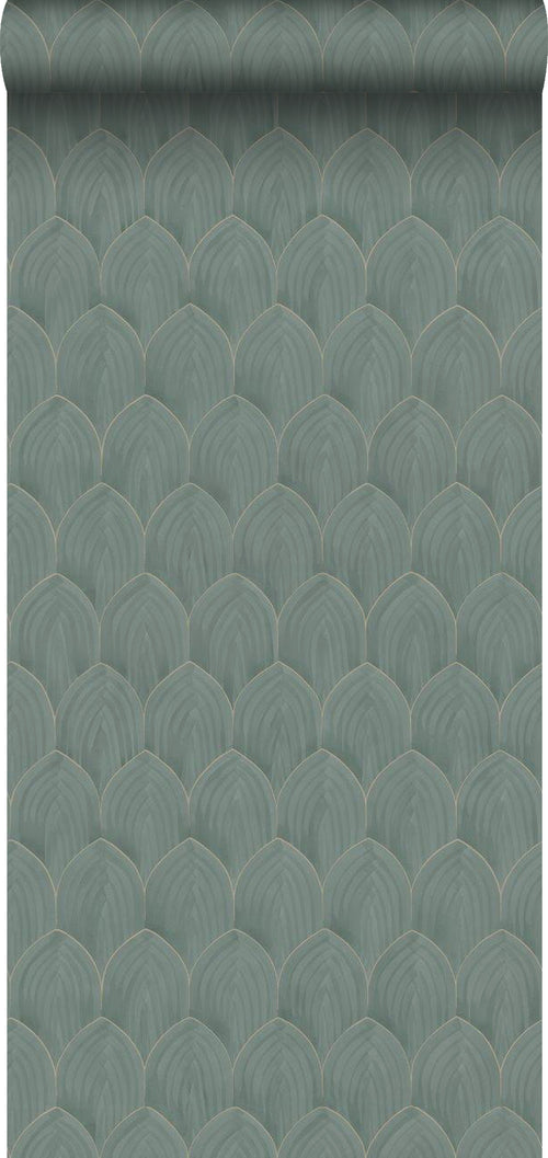 Borastapeter behang art deco motief groen - 53 cm x 10.05 m - 660283 - vtwonen shop