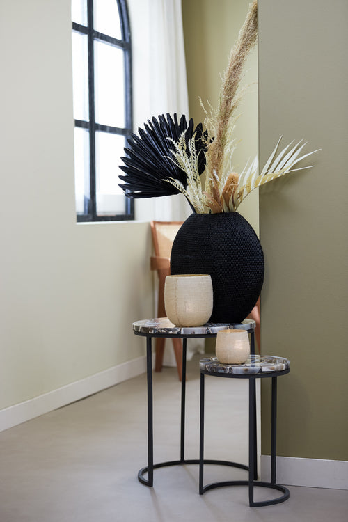 Light & Living vaas MASHABA - 40.5x14.5x36.5cm - zwart