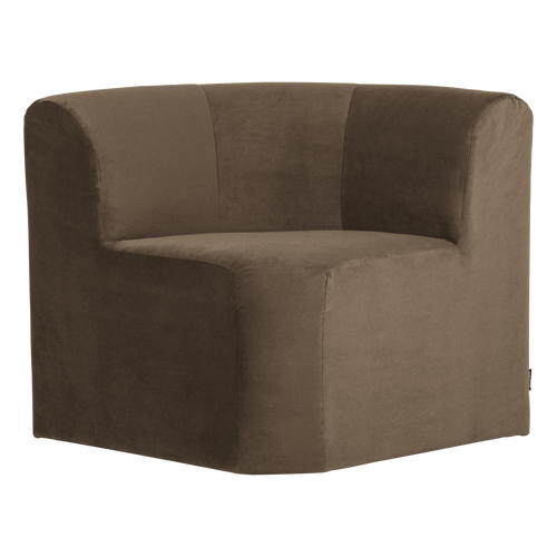 WOOOD eetbank hoek rugleuning Mojo Base - Velvet - Taupe - 83x80x80