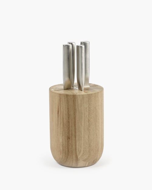 Serax Knife set with wooden knife block Base - vtwonen shop