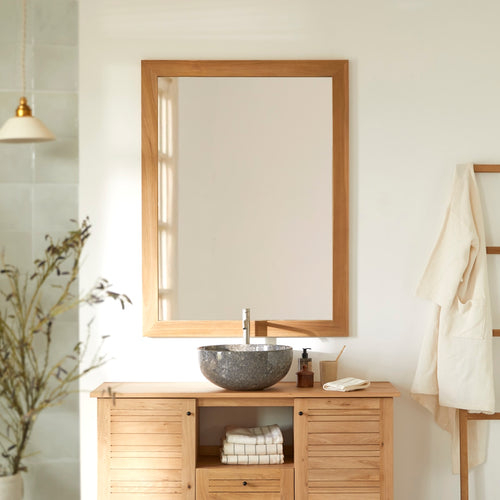 Tikamoon Teakhouten spiegel 120 x 90 cm - Naturel - vtwonen shop