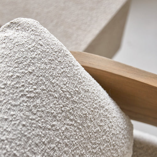 Tikamoon Fauteuil in massief mindihout en ecru stof - Beige - vtwonen shop