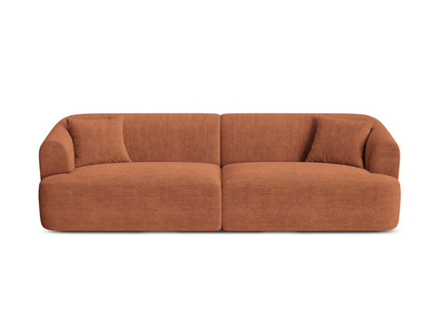Cosmopolitan Design Modulaire bank Campi 4-zits, ribfluwelen terracotta - 90x255x70cm