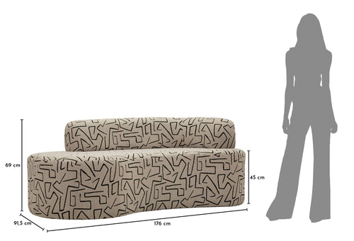 Mauro Ferretti bank - 176x91,5x69 cm - beige