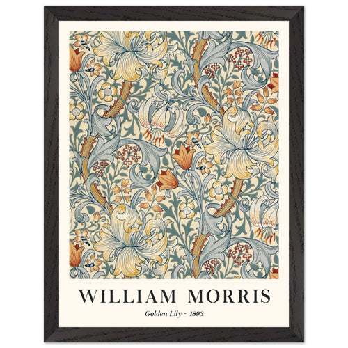 Artfulprints Poster met Lijst William Morris - Golden lilly 1893   - 30x40 cm - Groen