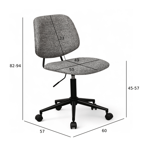 Furnhouse bureaustoel Alto - Grijs - Stof (Bouclé) - 57x60x82
