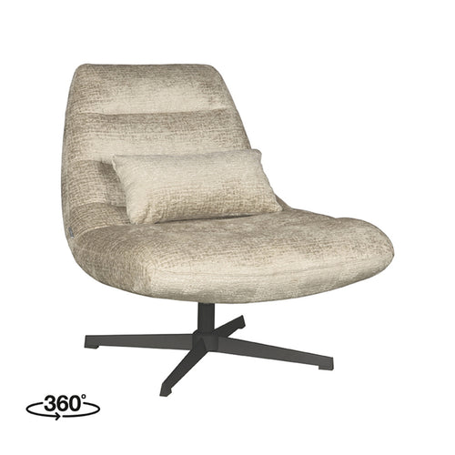 LABEL51 Fauteuil Nox - Beige Stof - Draaibaar