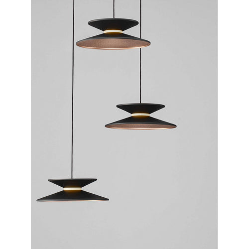 Nova Luce MORPHI Hanglamp met clusterdesign, zandkleurig zwart, goudkleurige Triac dimbare LED 15W 480lm 3000K