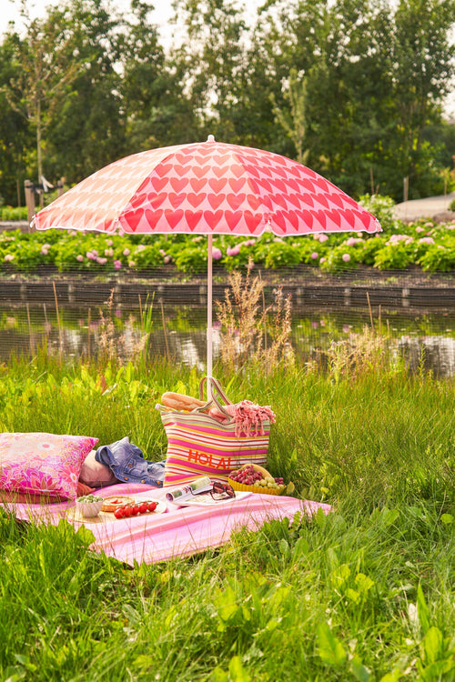 Mica Decorations Heart Strandparasol - H180 x Ø160 cm - Roze - vtwonen shop