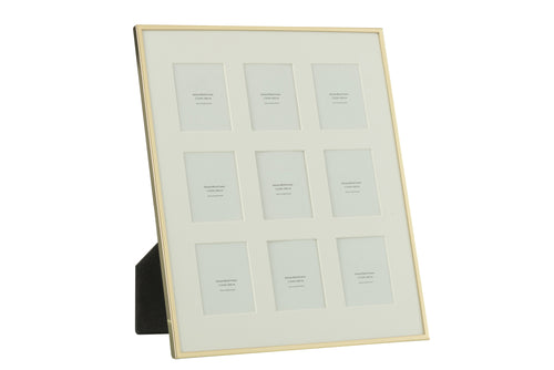 J-Line fotolijst Passe Partout 9 Stuks - metaal - goud
