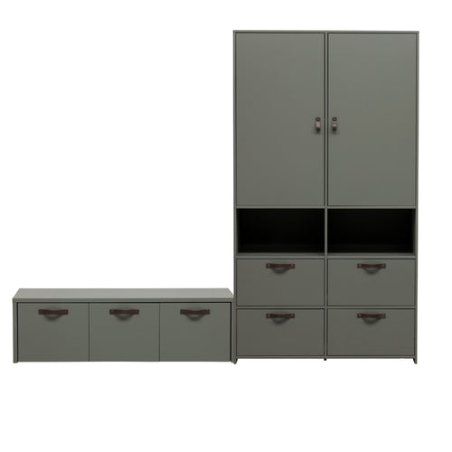 vtwonen garderobekast 103 cm & kistbank 120 cm Stage - Grenen - Soap - 185x103x40/36x120x50 - vtwonen shop