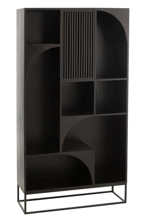 J-Line rek Mode - mango hout/mdf - zwart