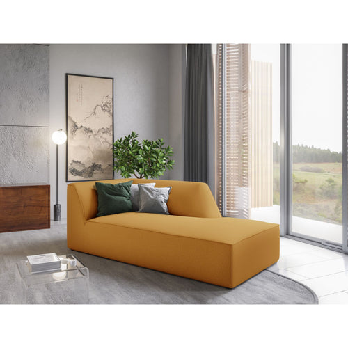 Cosmopolitan Design - Ligstoel rechts Siena structurele stof geel - 181x93x69cm