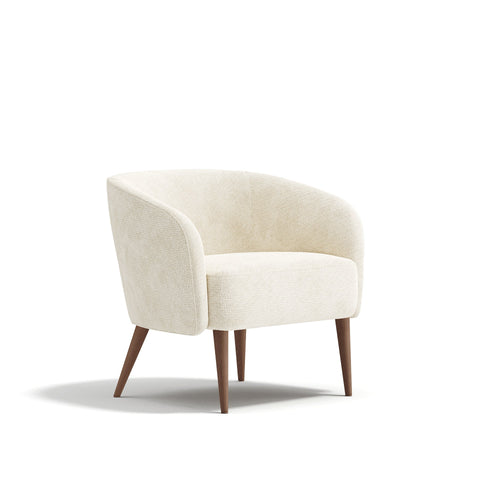 Premium Interiors - Fauteuil MILO - krullend fluweel crème 73.5cm