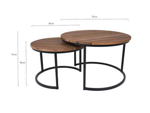 MaximaVida ronde outdoor salontafel set Vancouver XL 75 cm – speciaal voor buiten - vtwonen shop