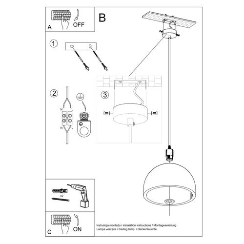 Sollux Lighting Hanglamp PABLITO - 30x30x120cm
