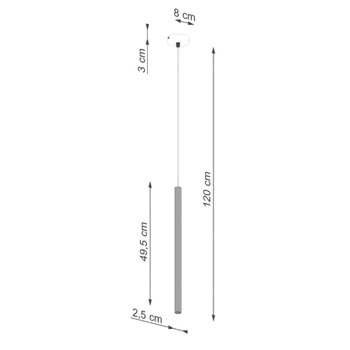 Sollux Lighting Hanglamp ARCHE 1 goud - 8x8x120cm