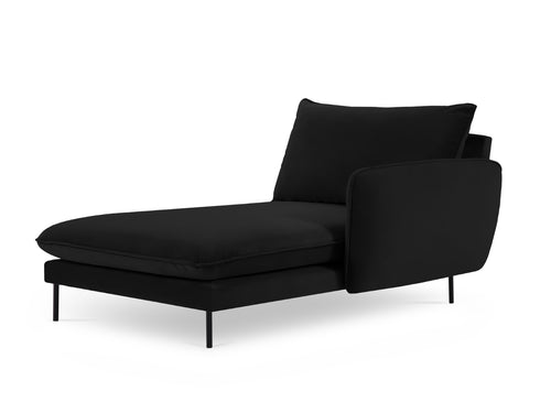 Cosmopolitan Design rechter chaise longue Vienna flueel, zwart - 170x110x95cm