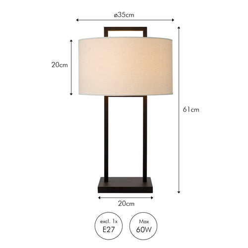 Atmooz tafellamp Belford - wit - Ø 35 x H 61 cm - E27