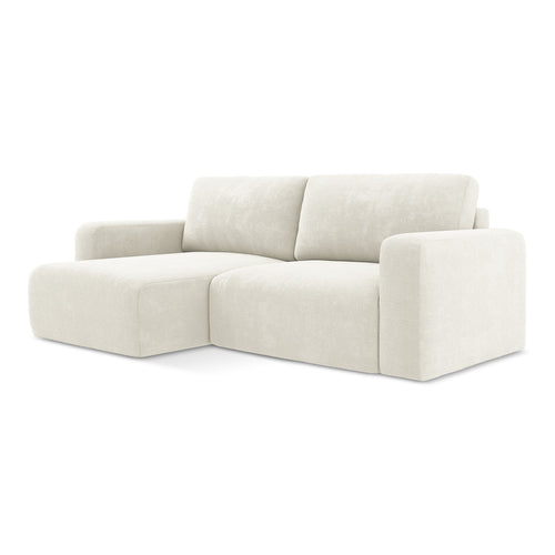 LaMiaSofa hoekbank links Ostia - chenille stof - wit - 244x149x79