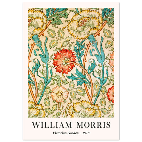 Artfulprints Poster met Lijst William Morris - Victorian garden 1876   - 30x40 cm - Groen