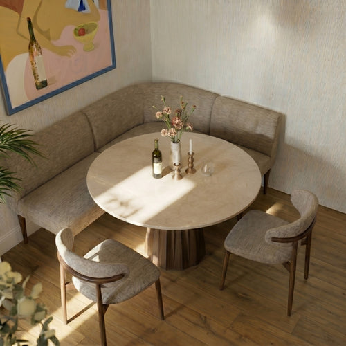 Giga Meubel Eettafel Faiza - Rond - Marmer - 150cm
