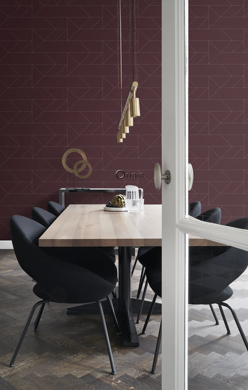 Origin Wallcoverings behang grafische lijnen rood - 0,53 x 10,05 m - 347727 - vtwonen shop