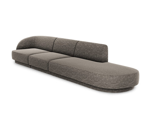 Micadoni Rechte bank Miley 4-zits, chenille, grijs - 90x323x70cm