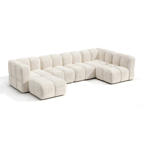 Sia Home - Modulaire hoekbank NUBI - getextureerd fluweel  760cm