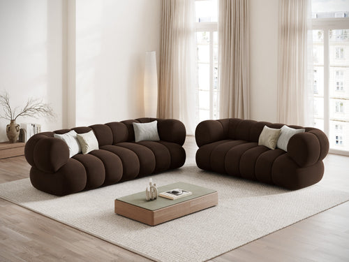 Cosmopolitan Design Bank Koge 3-zits, flueel chocolade - 95x210x70cm