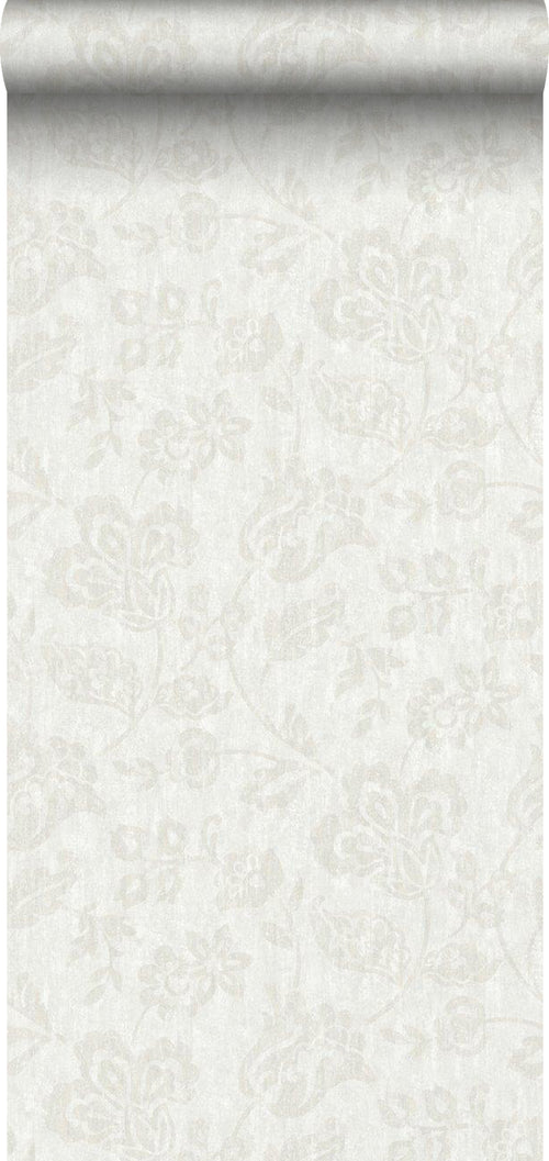 Borastapeter behang bloemen lichtbeige - 53 cm x 11.2 m - 660135