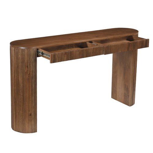 DÉJA Living Sidetable Lucena - Donkerbruin Hout - Incl. Opbergruimte - 140cm