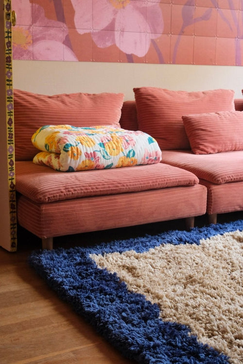 Interieur05 vloerkleed Pilo - hoogpolig - beige/blauw - 240 x 340 cm - vtwonen shop