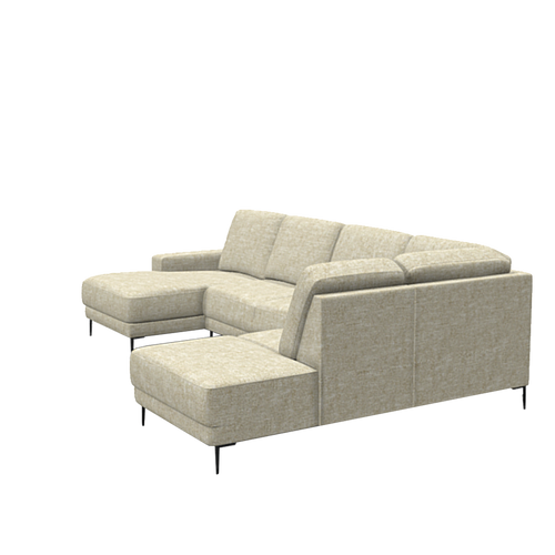 Rebellenclub Bank Malmö - opstelling - Chaise Longue Links - 2.5 zits - Hoekeiland Rechts - Spider 02 Cream - vtwonen shop