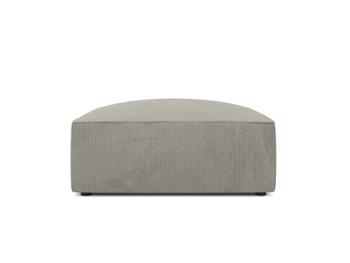 Micadoni Poef Ruby ribfluwelen, lichtgrijs - 93x93x40cm
