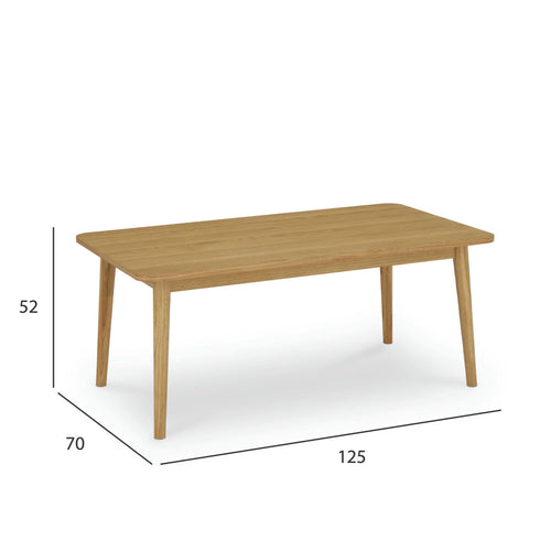 Furnhouse salontafel Nyborg - Natuurlijk eikenhout - 70x125x52