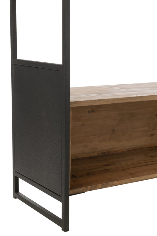 J-Line rek - hout/metaal - zwart/naturel - large