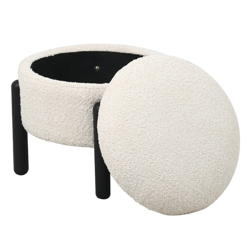 Giga Meubel Poef Charlise - Beige - Stof/Metaal - 45x45x36cm - vtwonen shop